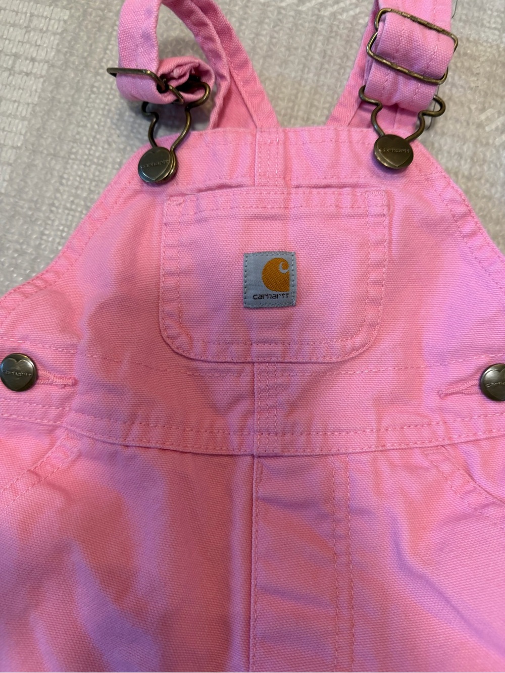Carhartt Pink Toddler Overalls with Adjustable Straps - Picture 2 of 5